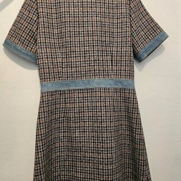 Sandro Houndstooth Print Mini Dress Size 40 - Picture 2 of 4
